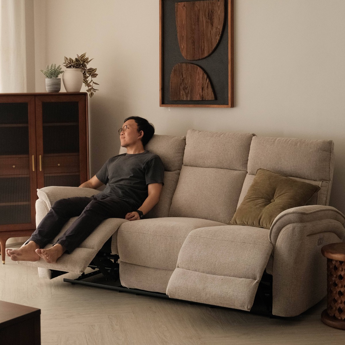 Millie Light Grey 3 Seater Power Reclining Sofa