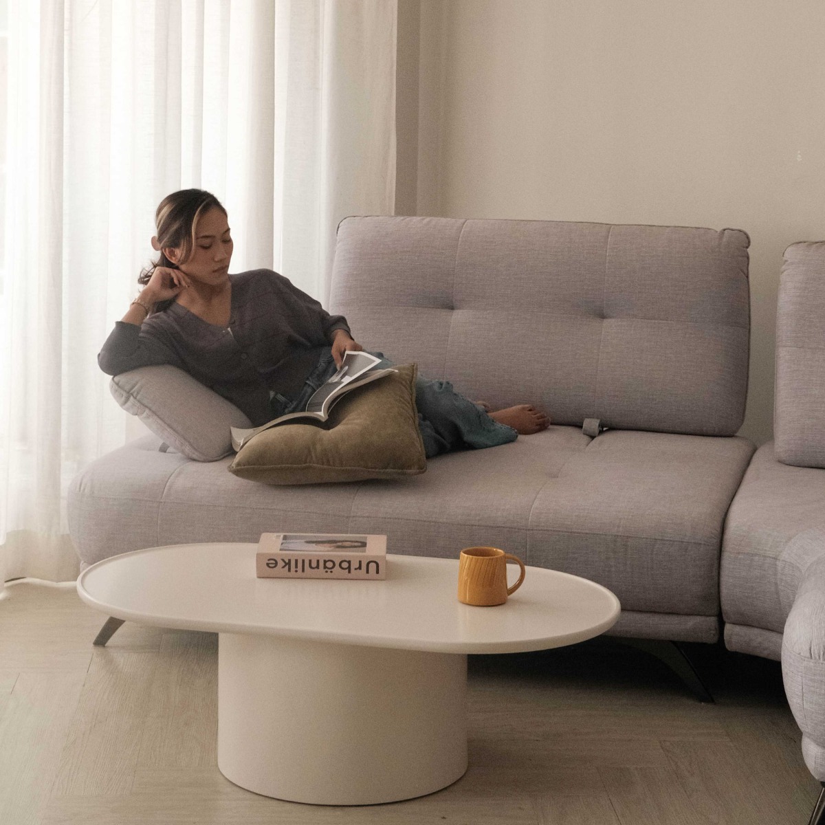 Claudia Left Corner Sofa With Adjustable Back