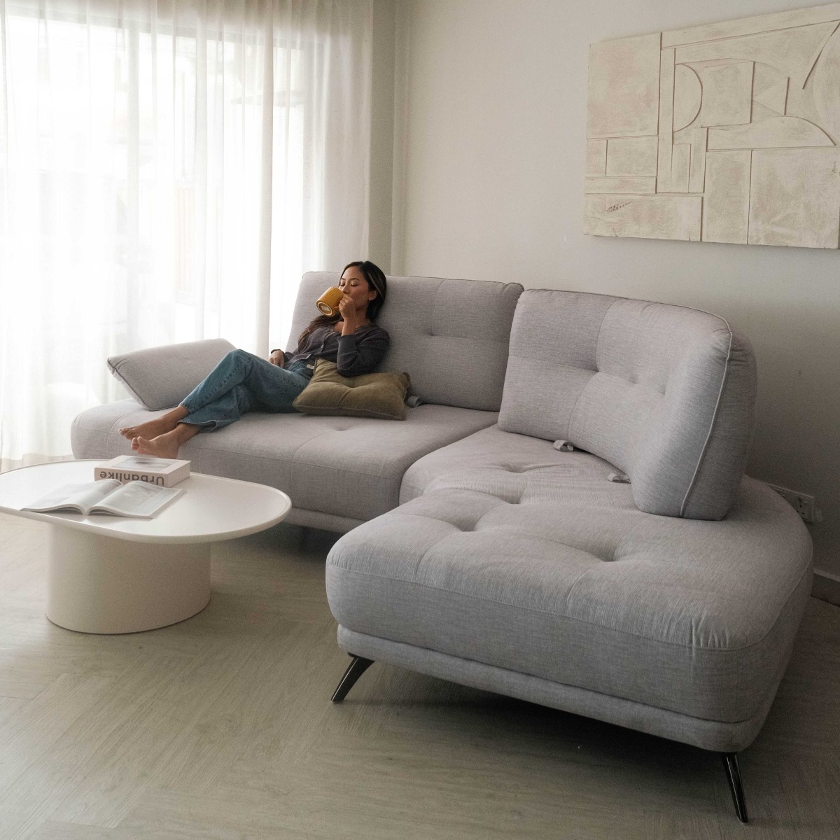 Claudia Left Corner Sofa With Adjustable Back