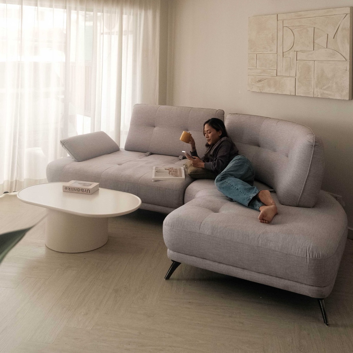 Claudia Left Corner Sofa With Adjustable Back