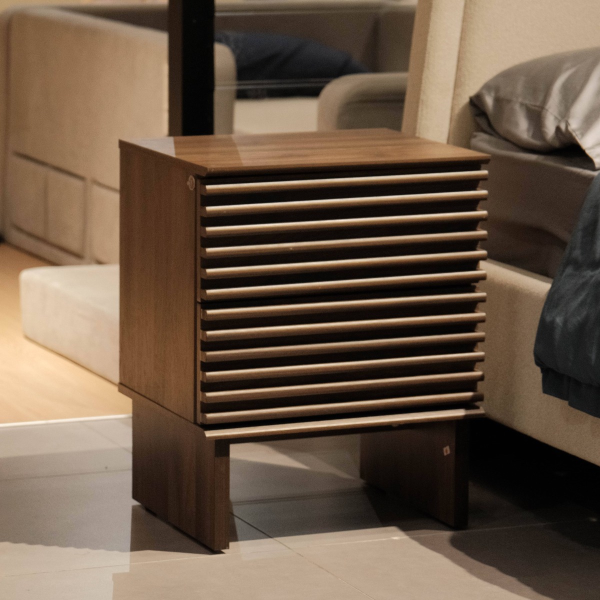Linear Dark Brown Side Table