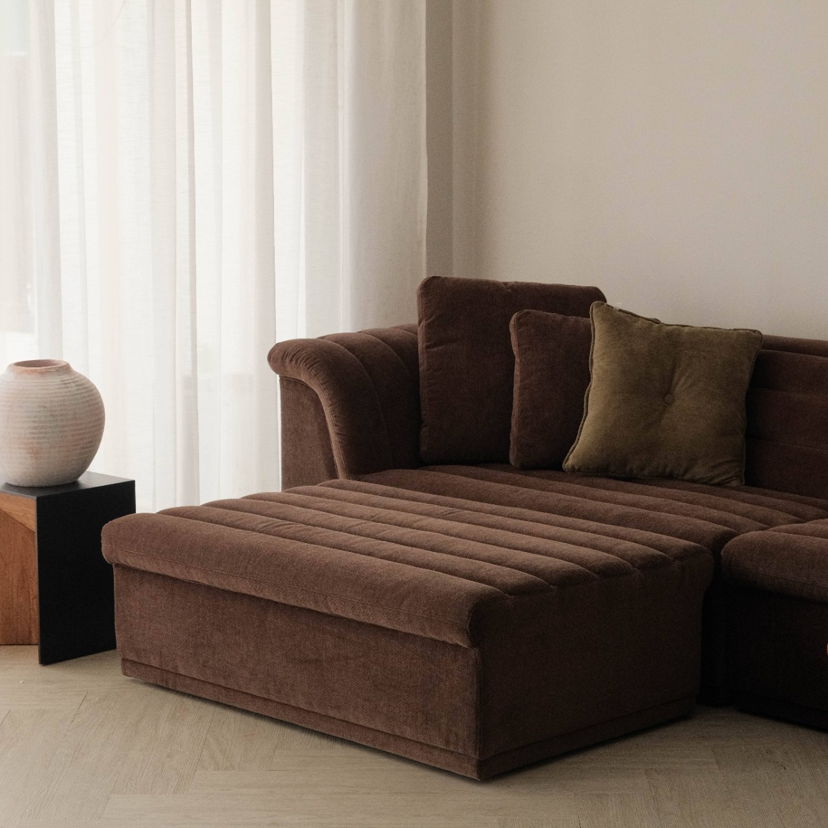 Evelyn Espresso Ottoman