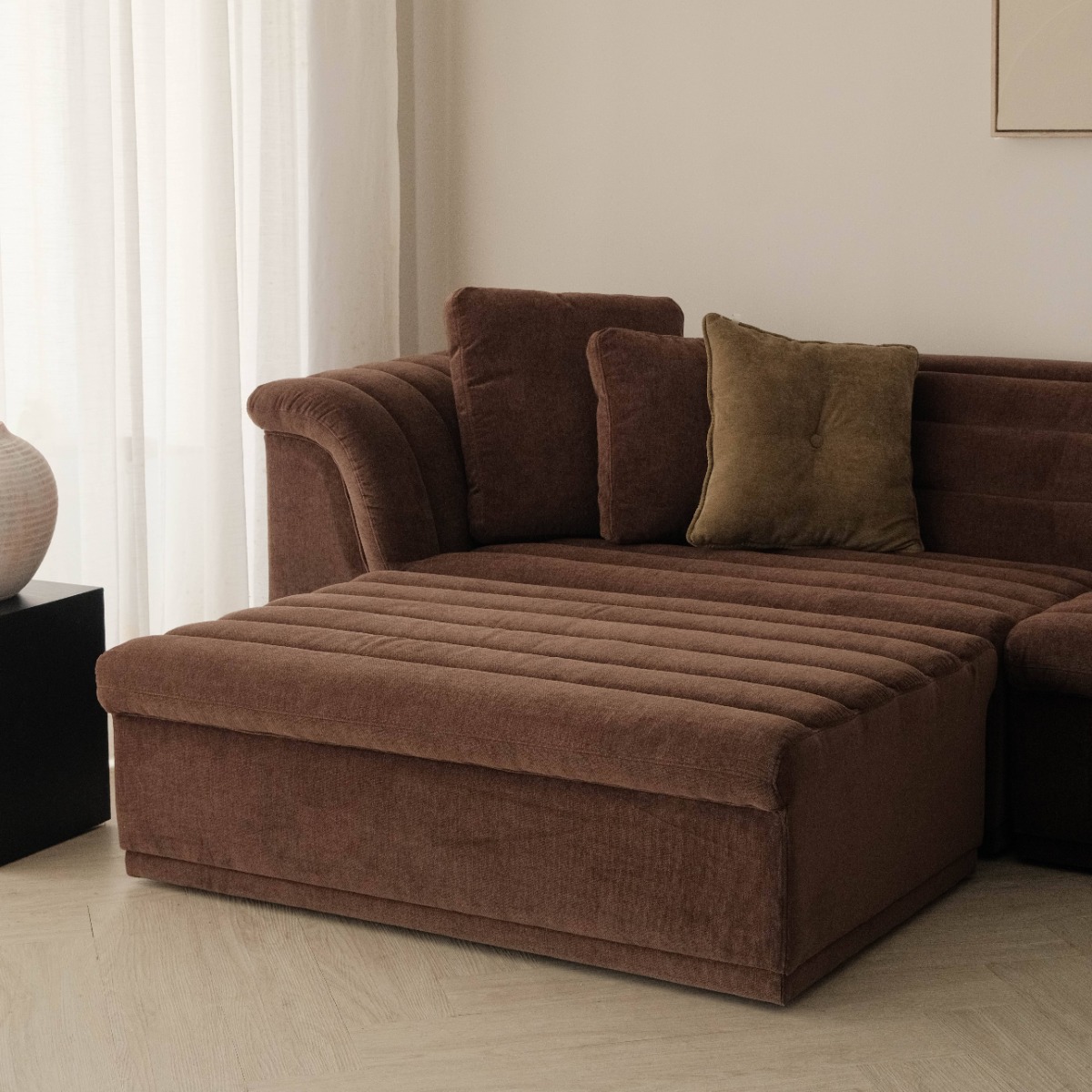 Evelyn Espresso Ottoman
