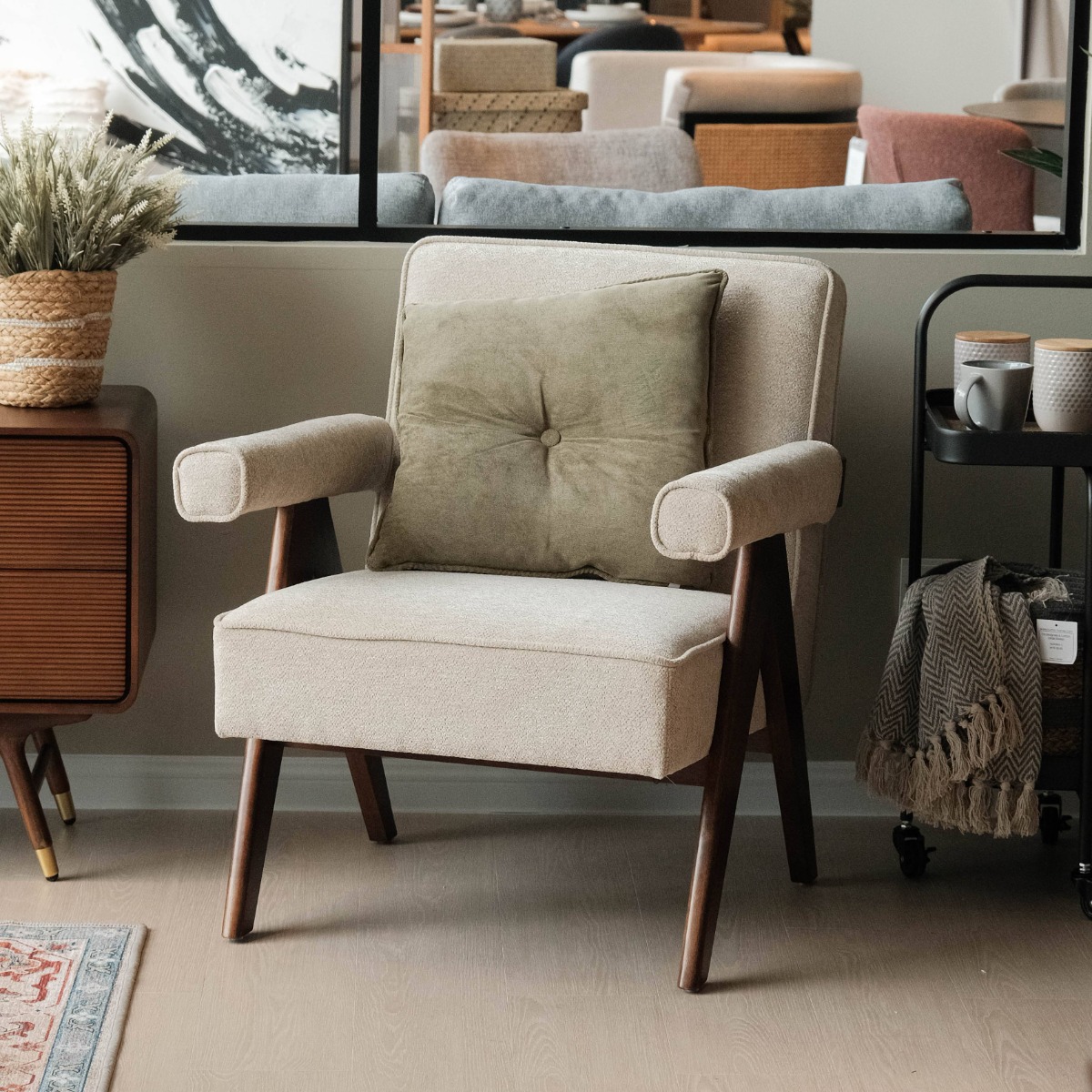 Joelle Light Beige Lounge Chair