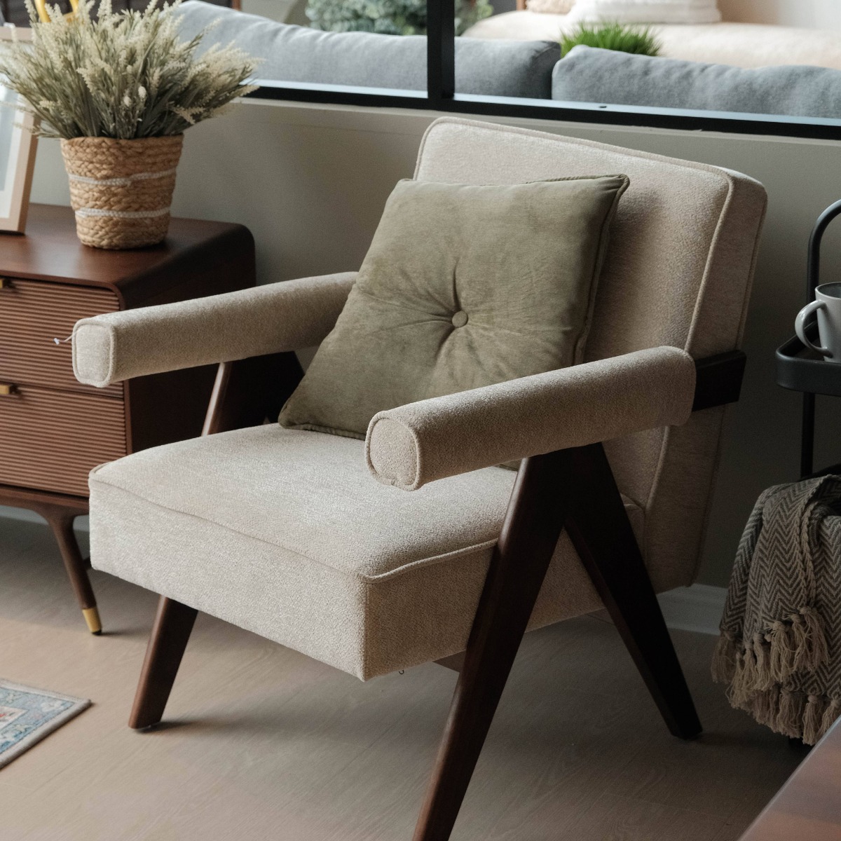 Joelle Light Beige Lounge Chair