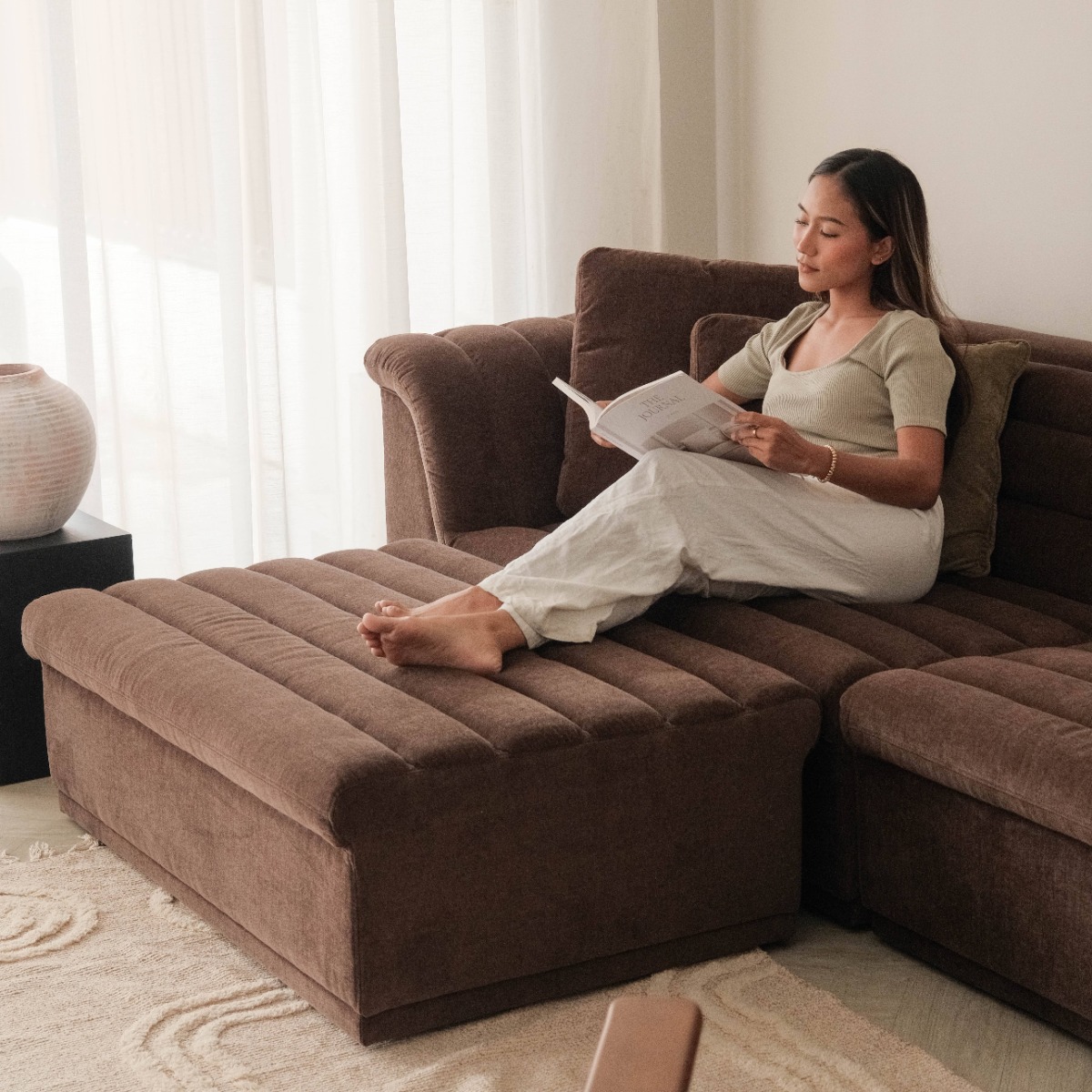 Evelyn Espresso 4 Seater Sofa