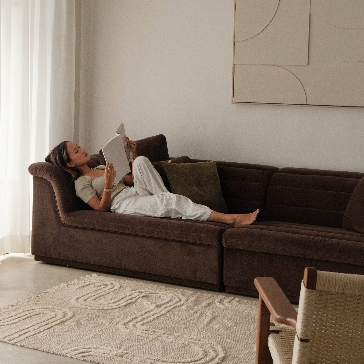 Evelyn Espresso 4 Seater Sofa