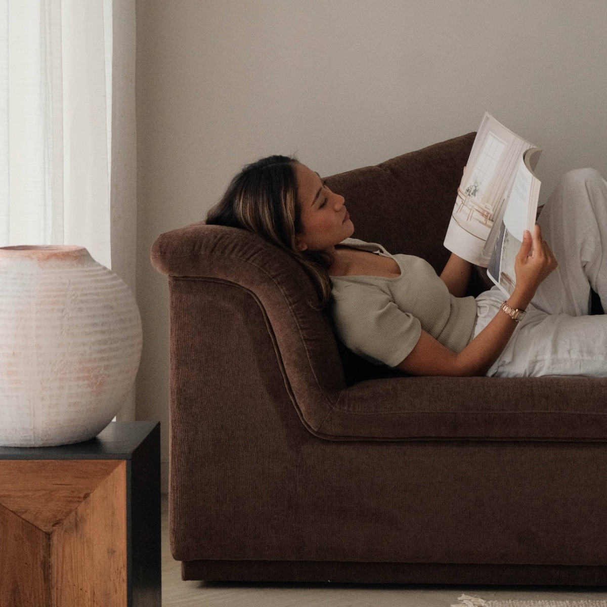 Evelyn Espresso 4 Seater Sofa