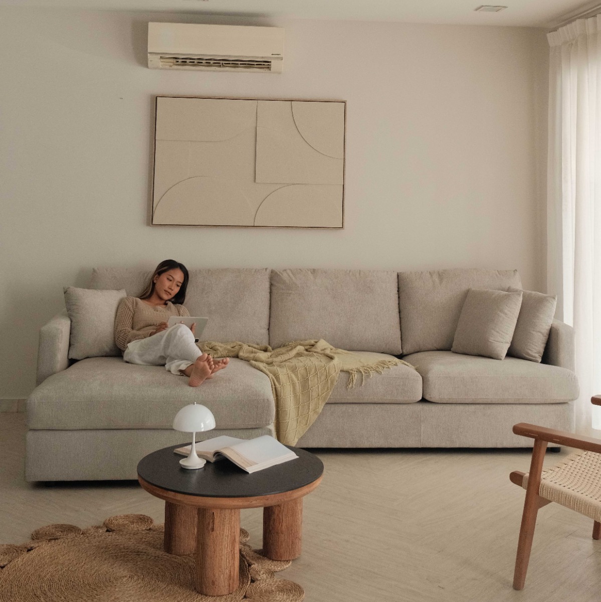 Franca Sand Grey Right Sectional Sofa