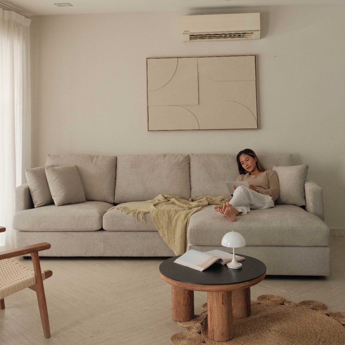 Franca Sand Grey Left Sectional Sofa