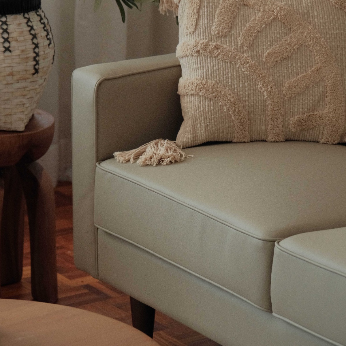 Jane Taupe Mid-Century 2 Seater Sofa