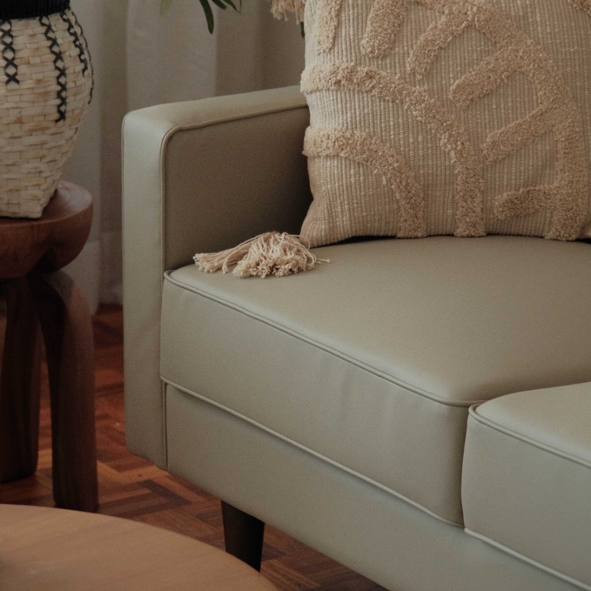 Jane Taupe Mid-Century 2 Seater Sofa