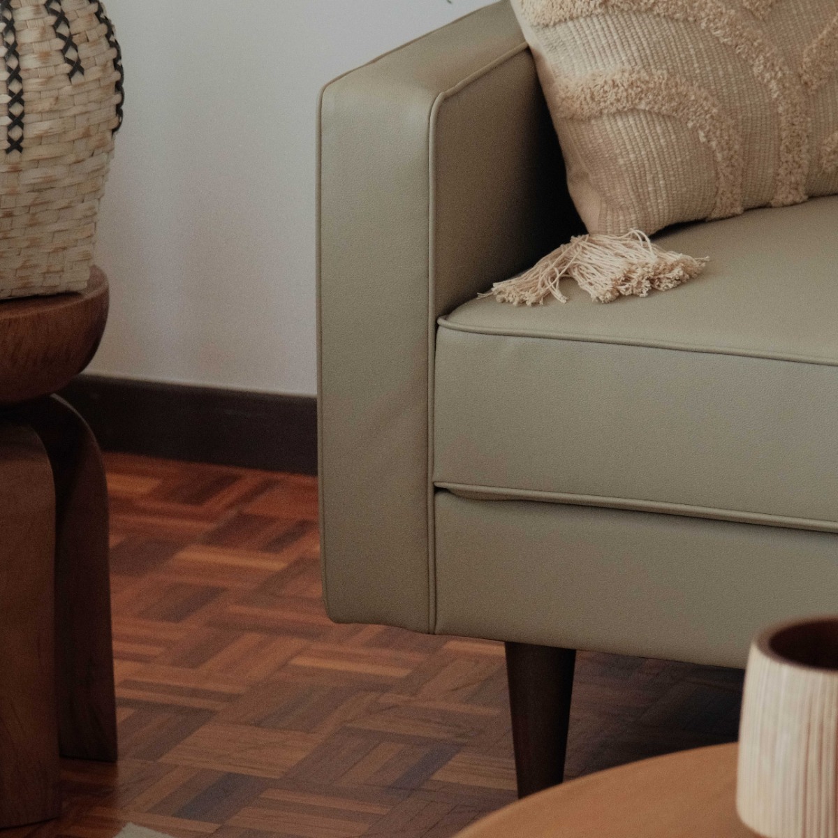 Jane Taupe Mid-Century 2 Seater Sofa