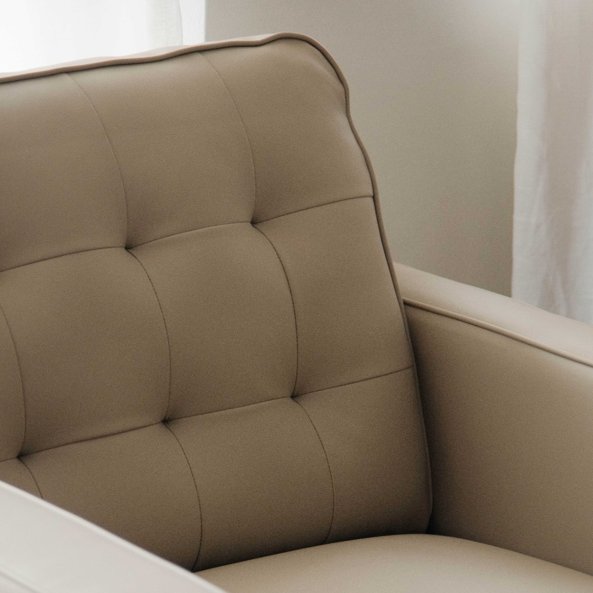 Jane Taupe Mid-Century 1 Seater Sofa