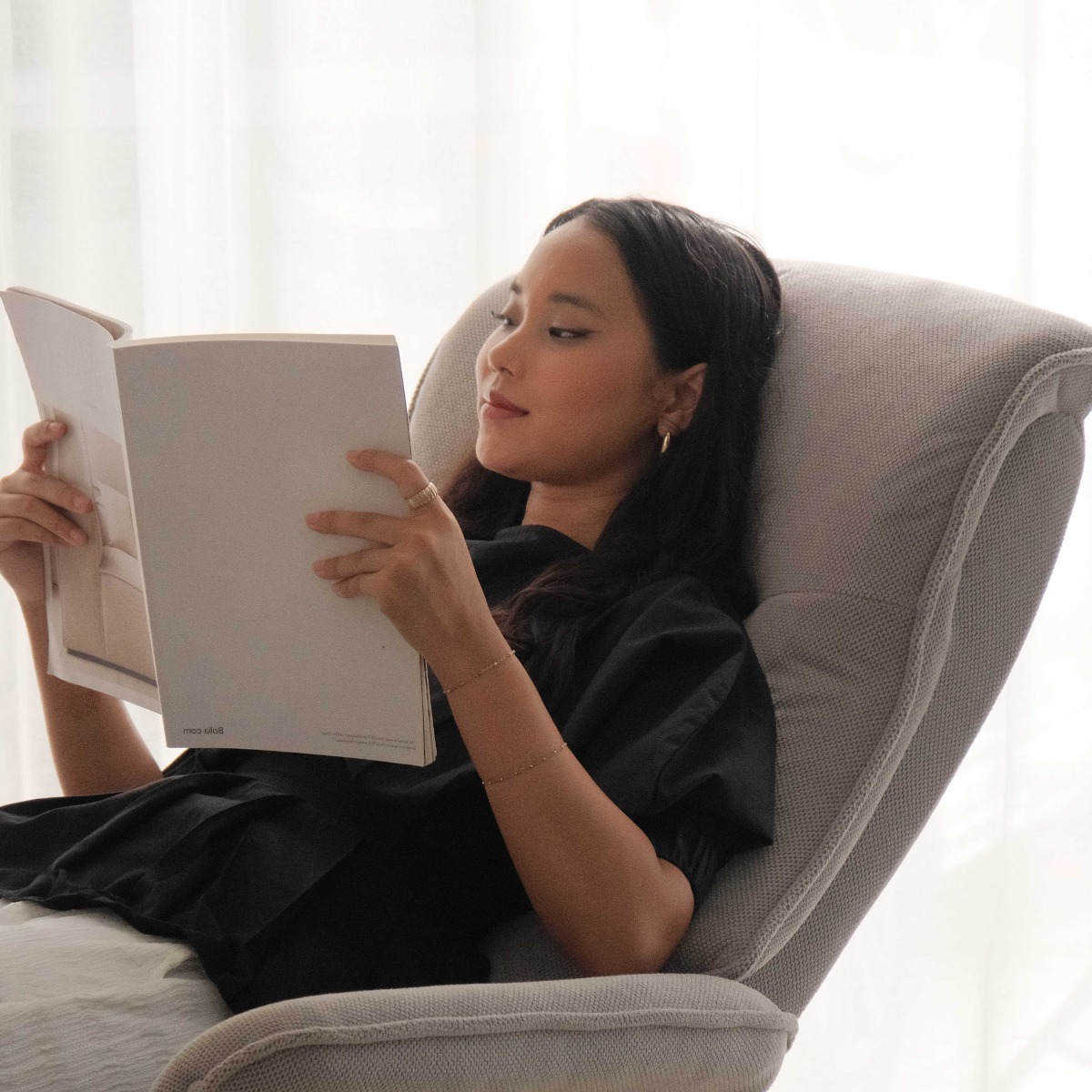 Zack Mist Grey Reclining Lounge Chair