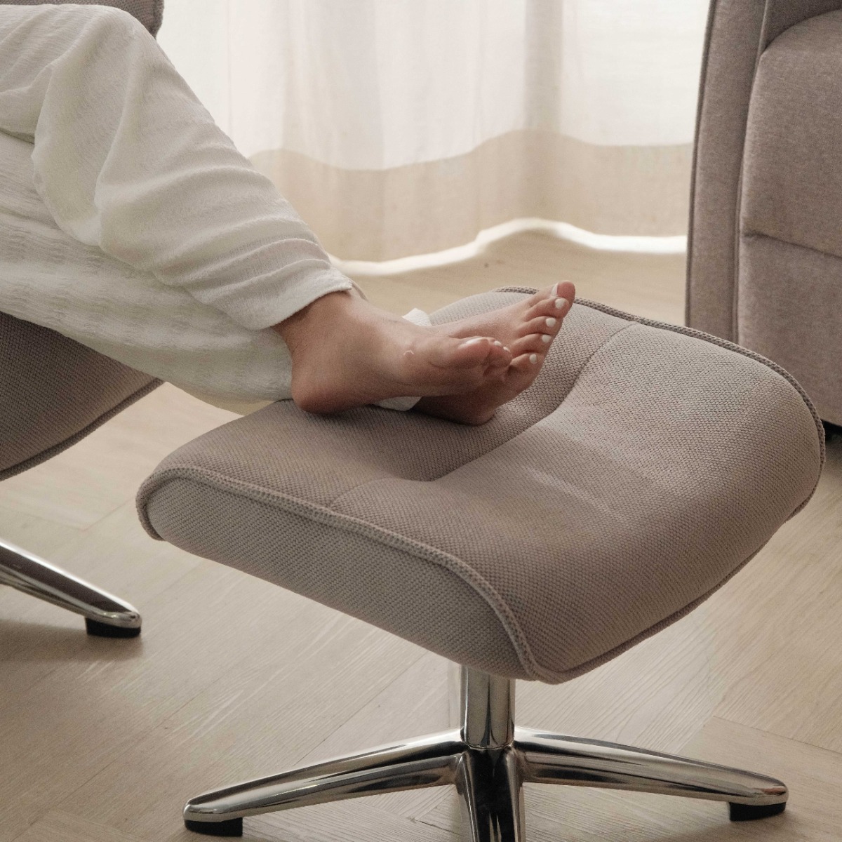 Zack Mist Grey Reclining Lounge Chair