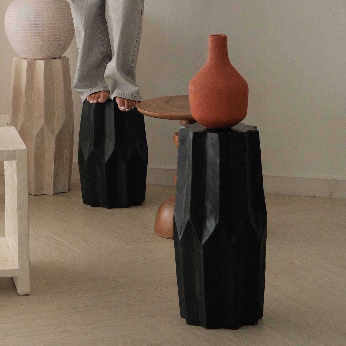 Bintang Ebony Tall Side Table