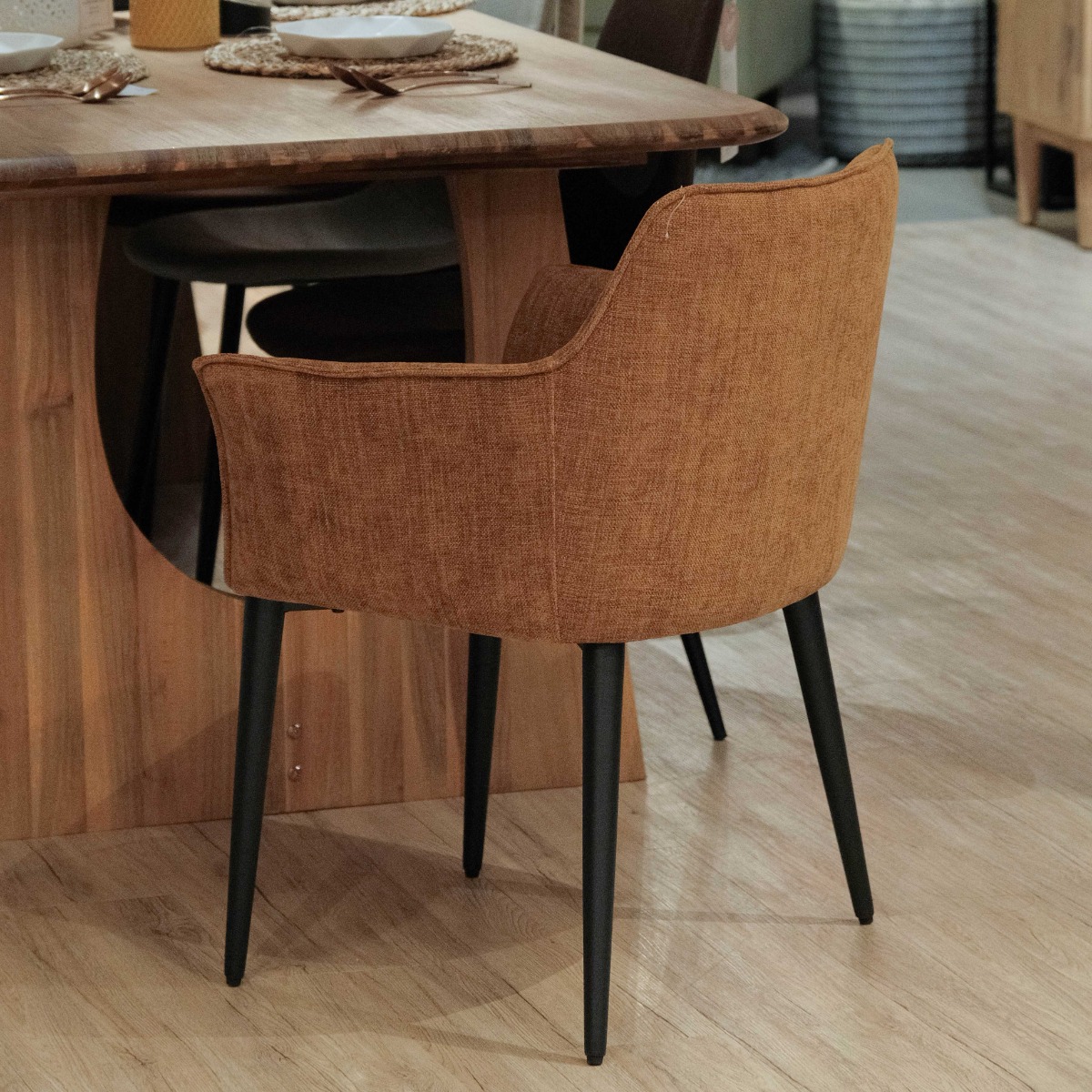 Emile Camel Brown Dining Arm Chair