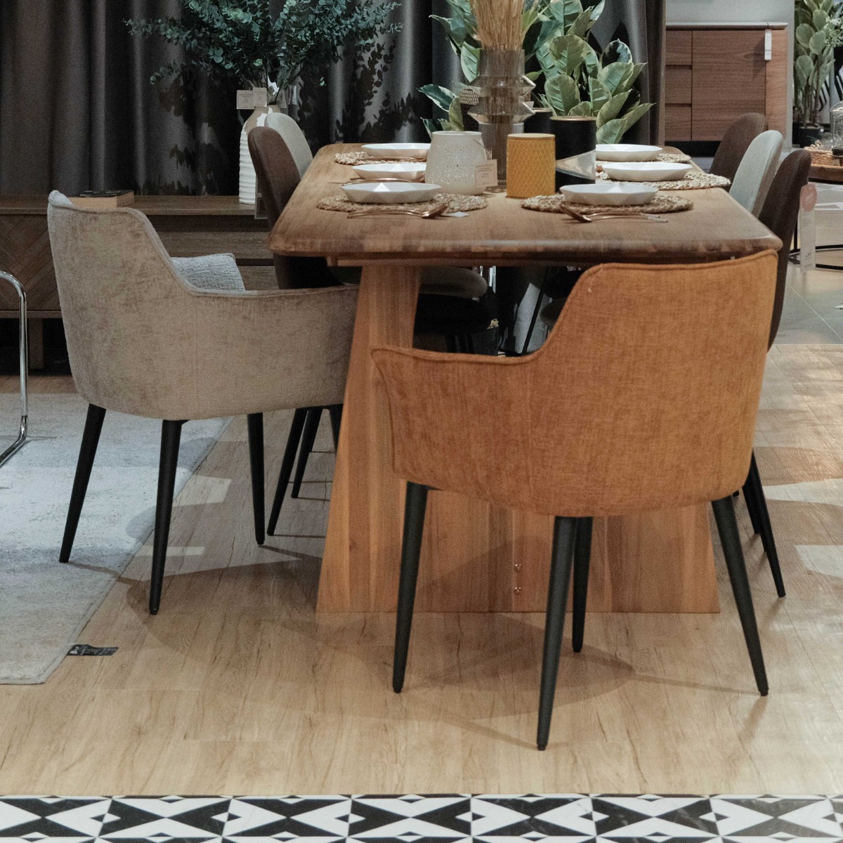 Emile Camel Brown Dining Arm Chair