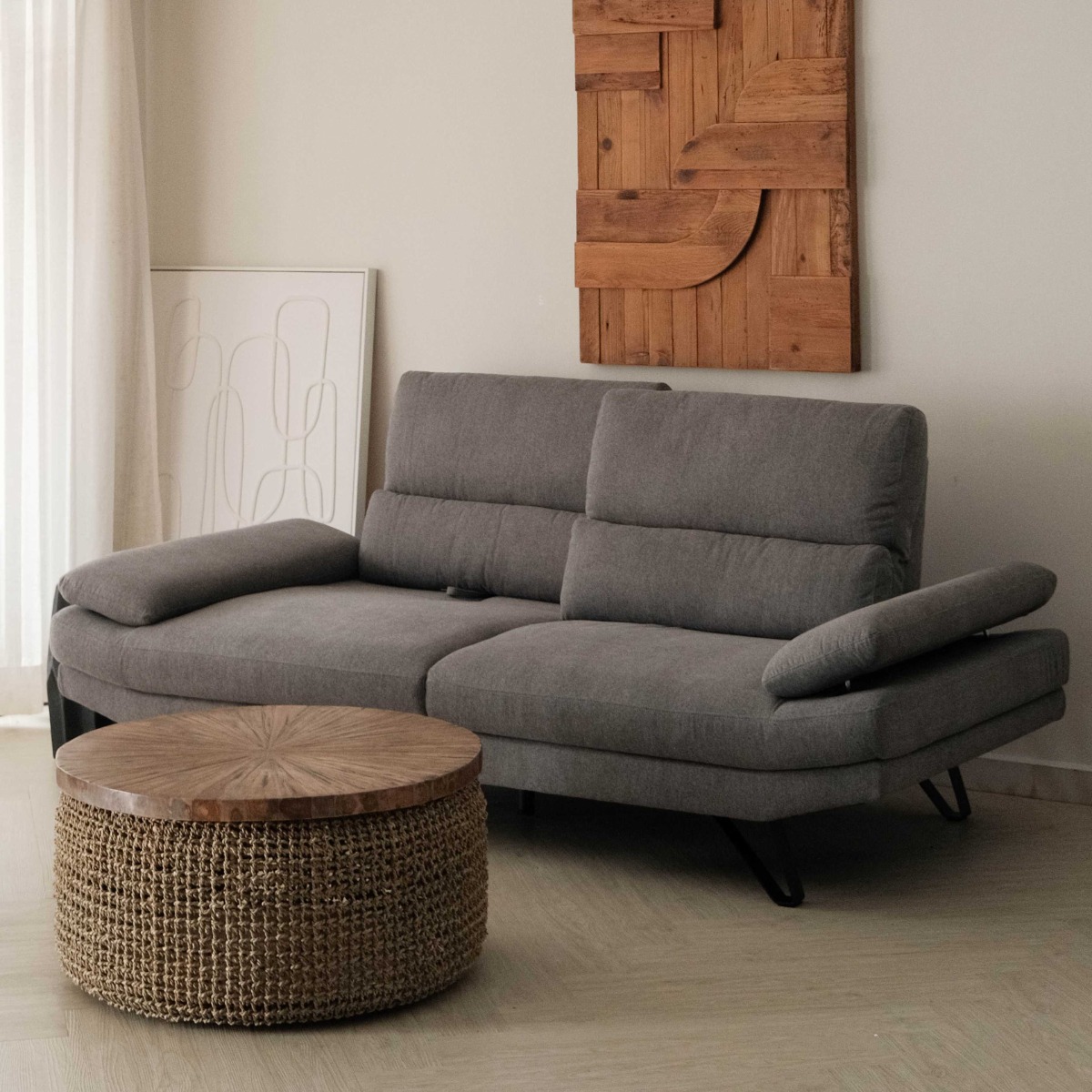 Sway Dark Grey 3 Seater Sofa With Adjustable Back