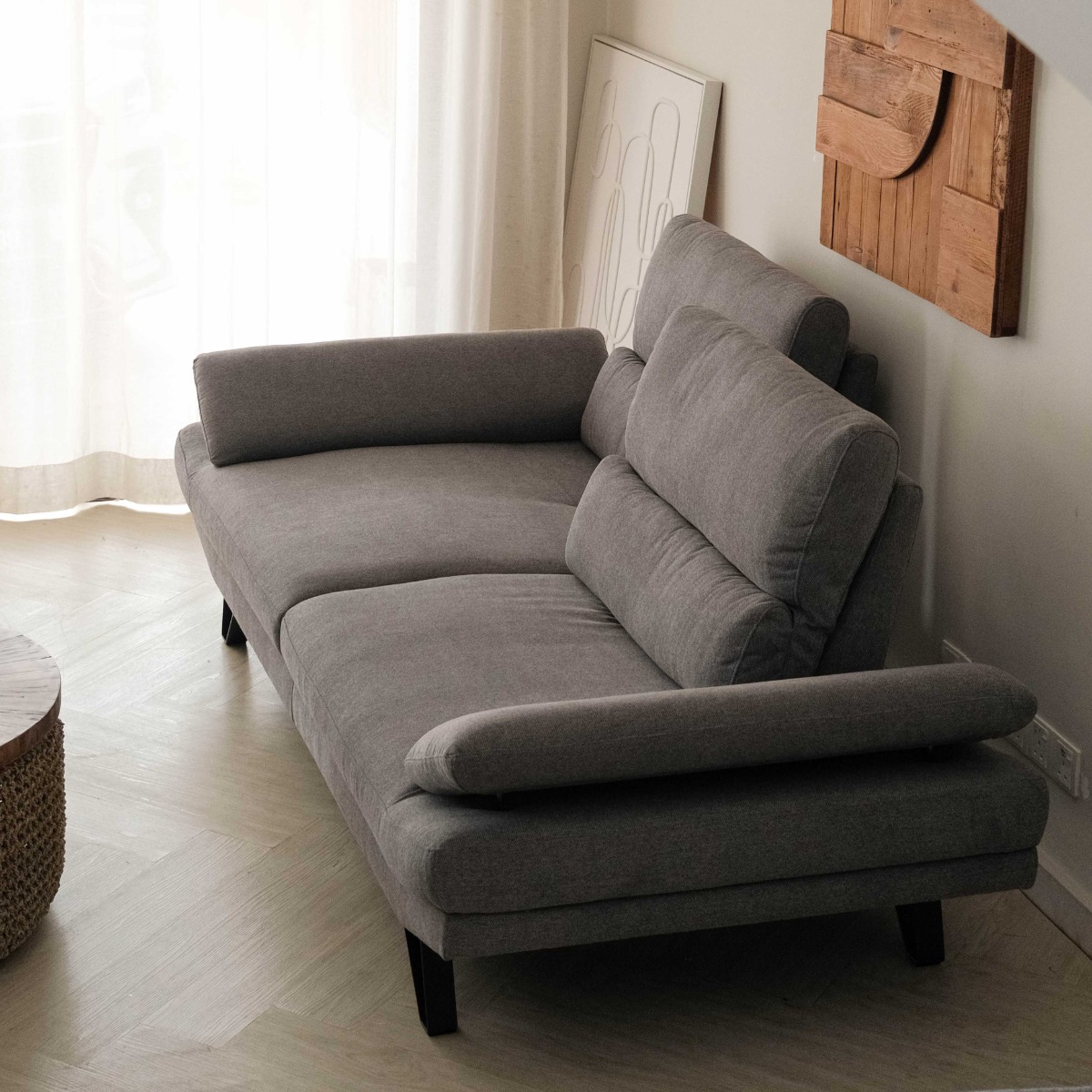 Sway Dark Grey 3 Seater Sofa With Adjustable Back
