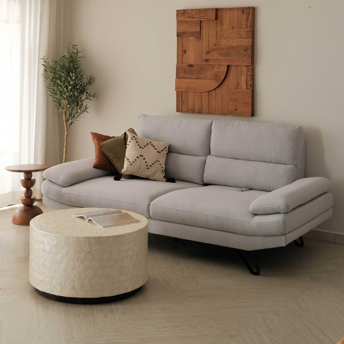 Sway Flint Grey 3 Seater Sofa With Adjustable Back