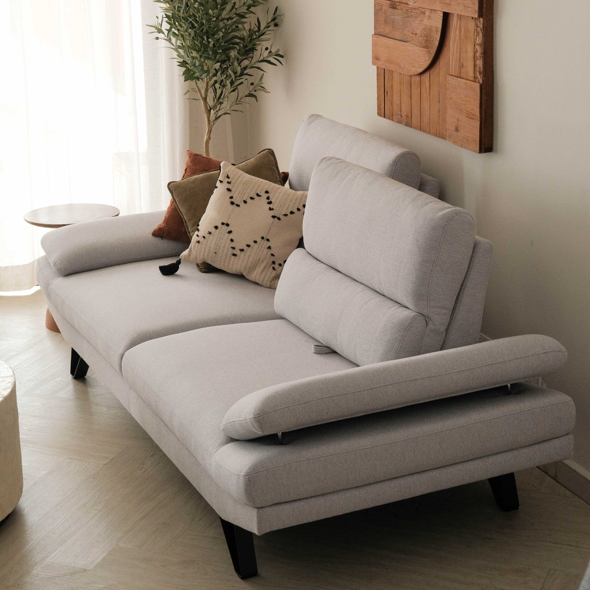 Sway Flint Grey 3 Seater Sofa With Adjustable Back