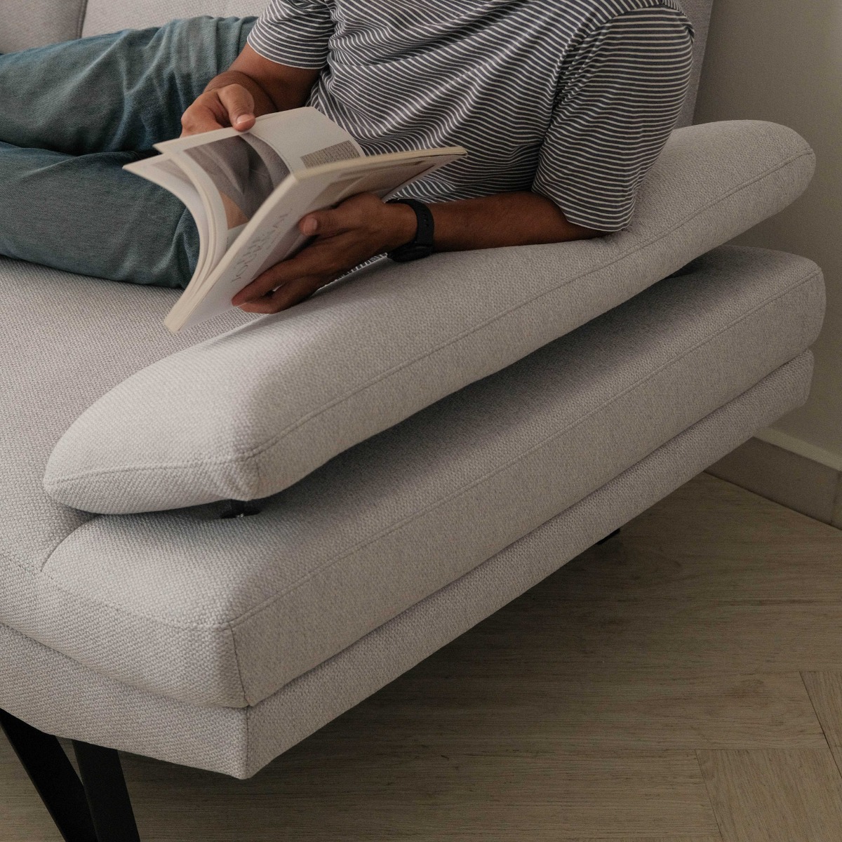 Sway Flint Grey 3 Seater Sofa With Adjustable Back
