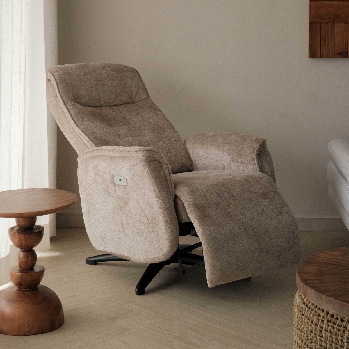 Alfie Sand Brown Power Reclining Lounge Chair