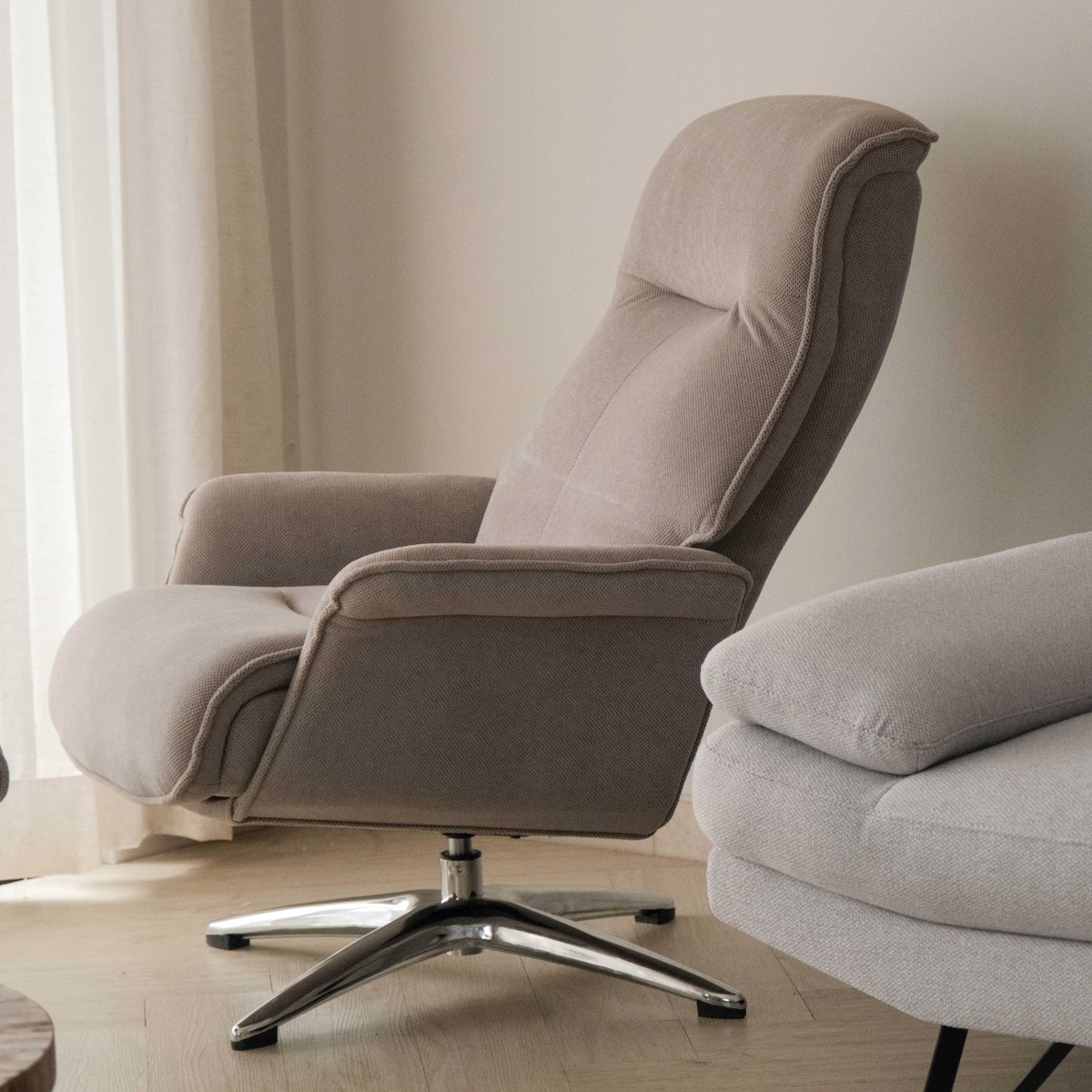 Zack Mist Grey Reclining Lounge Chair