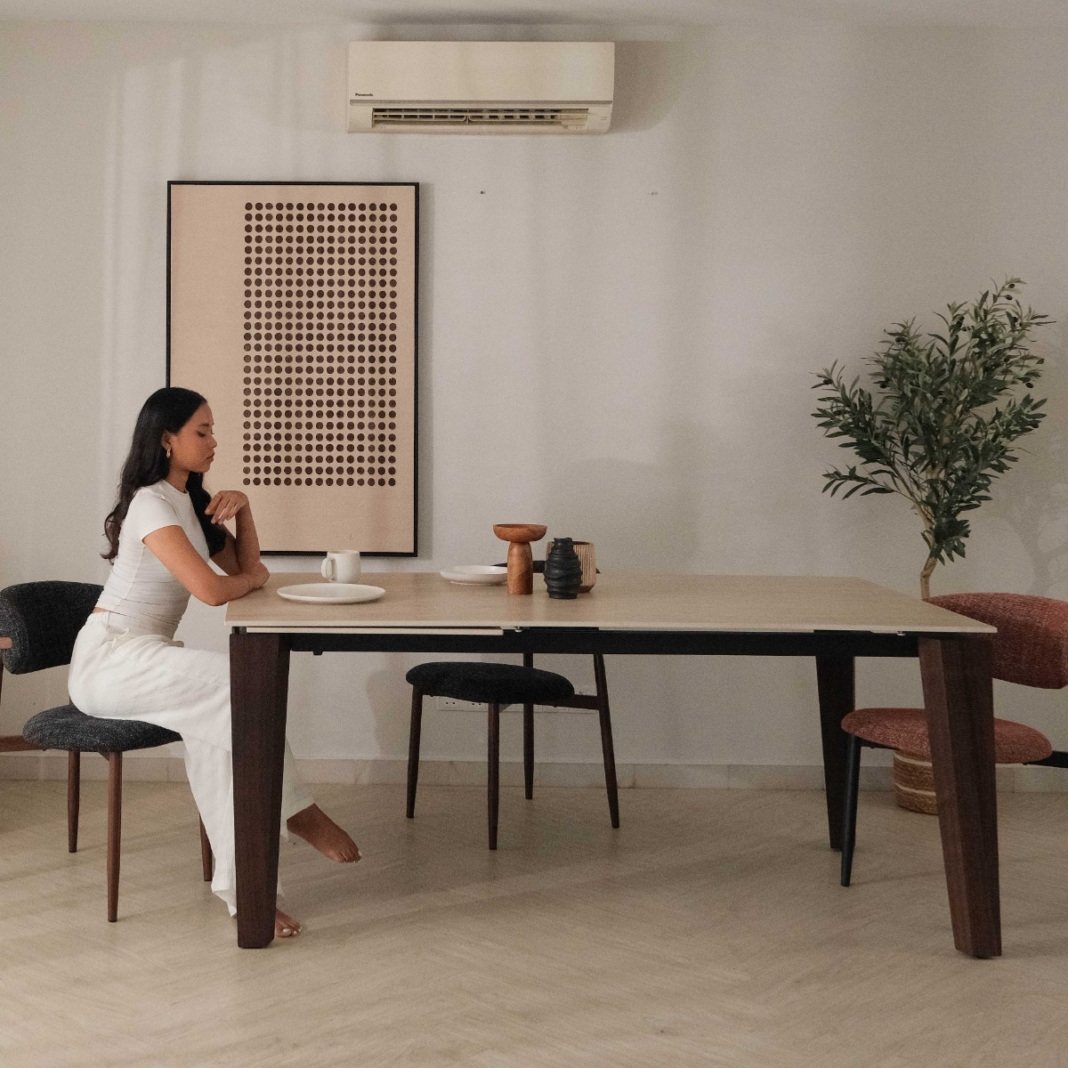 Declan Traventine Expandable Dining Table 180-240cm