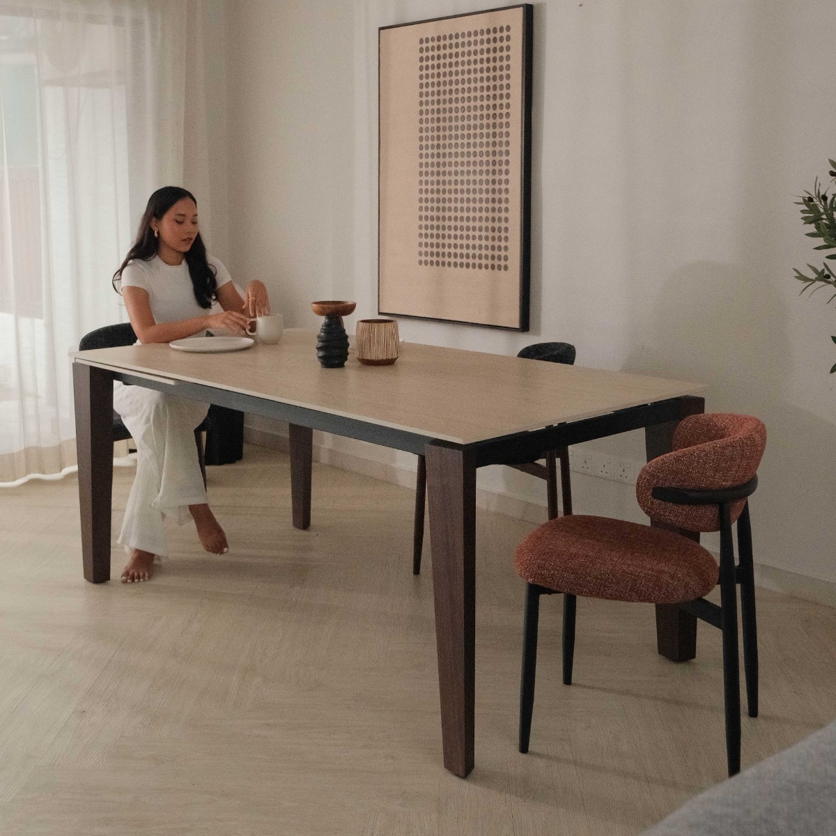 Declan Traventine Expandable Dining Table 180-240cm