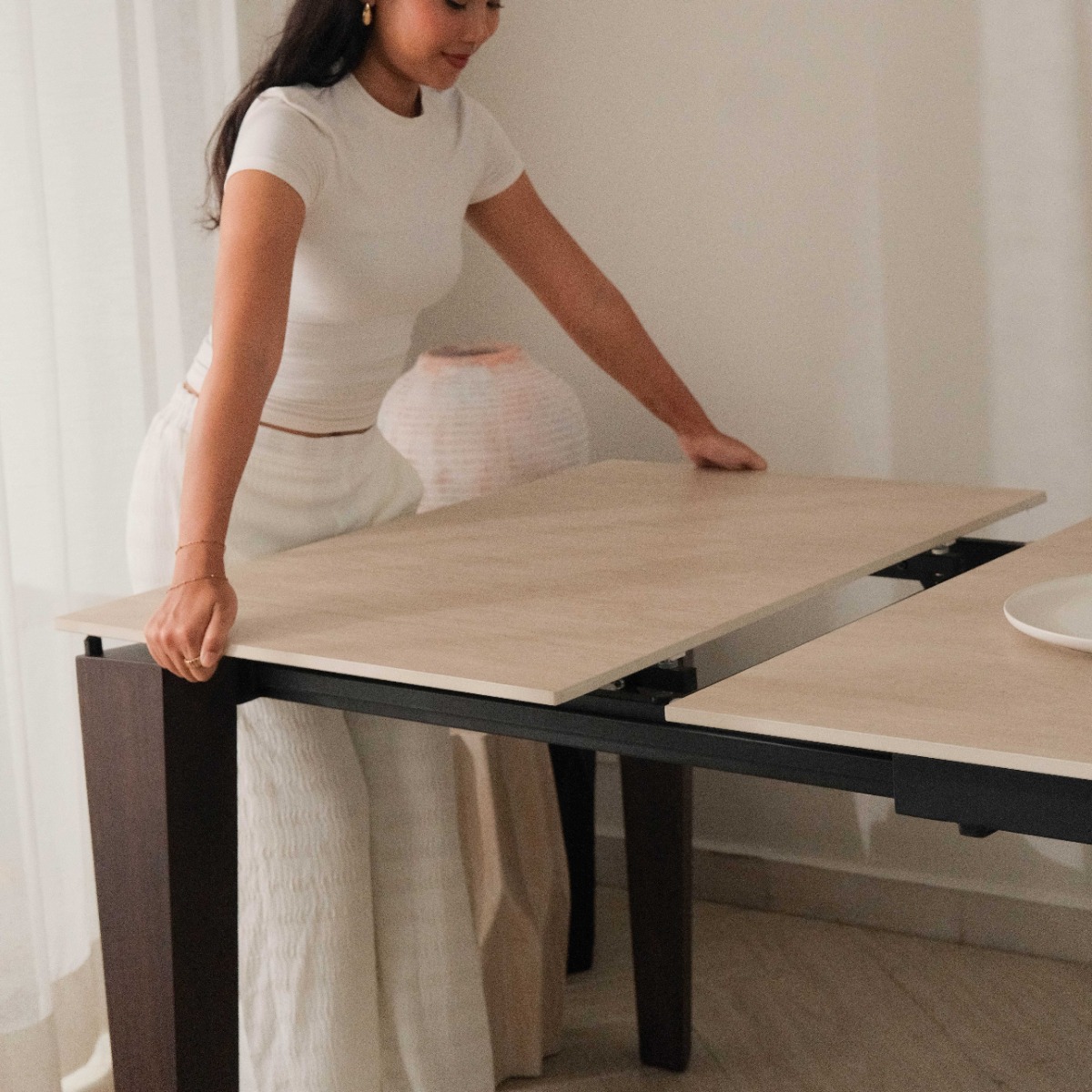 Declan Traventine Expandable Dining Table 180-240cm
