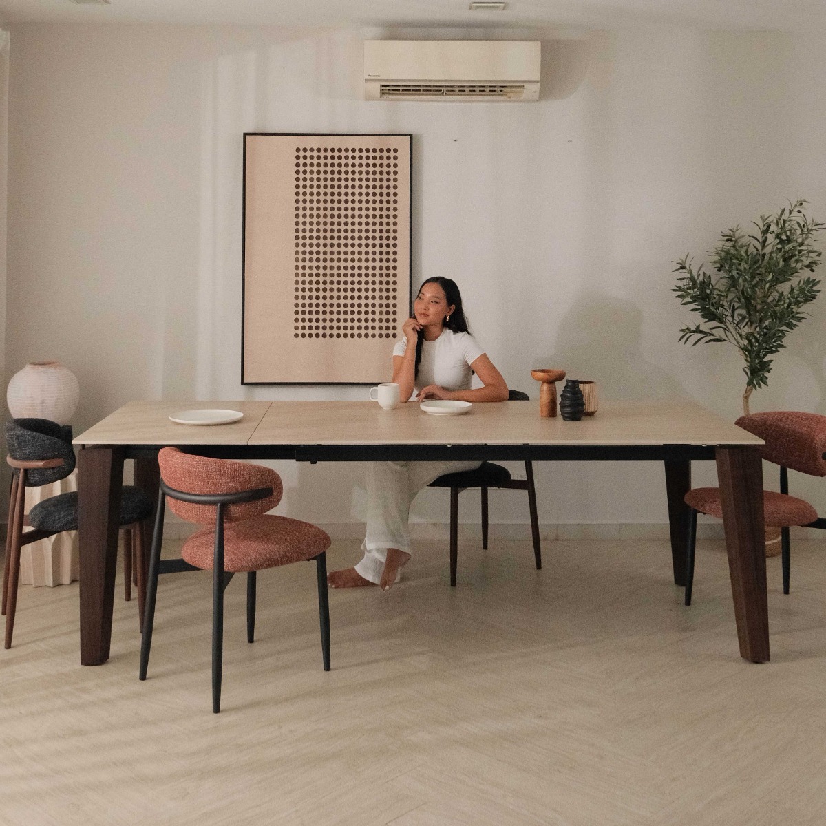 Declan Traventine Expandable Dining Table 180-240cm