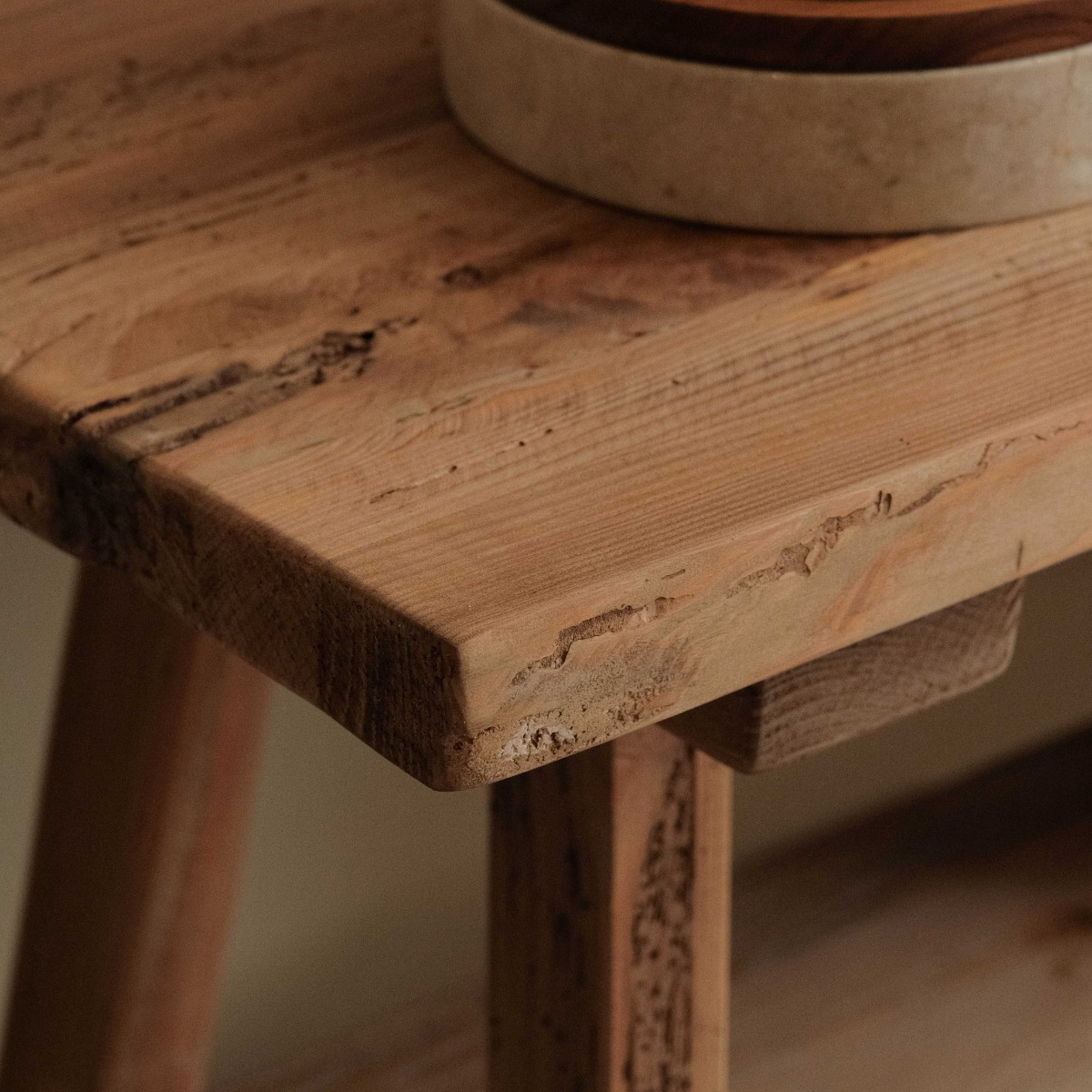 Reclaimed Wood 2-Tier Console Table