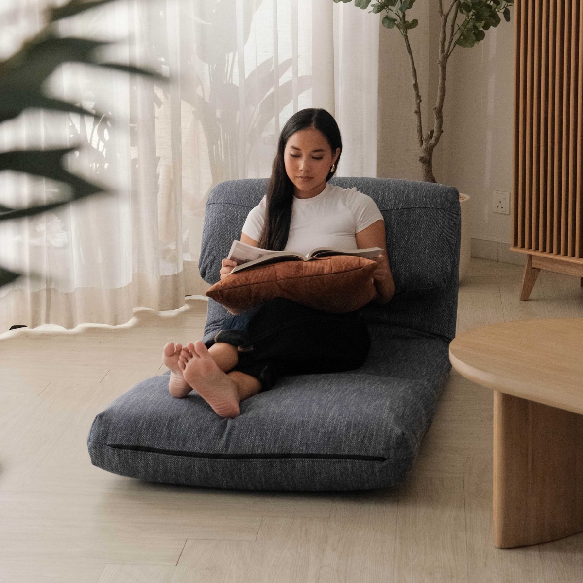 Gin Denim Blue Lazy Couch