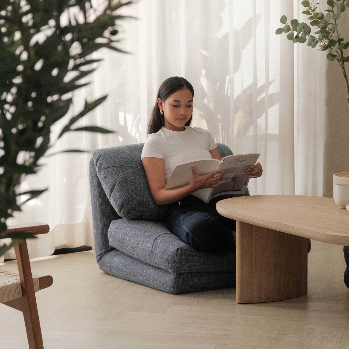 Gin Denim Blue Lazy Couch