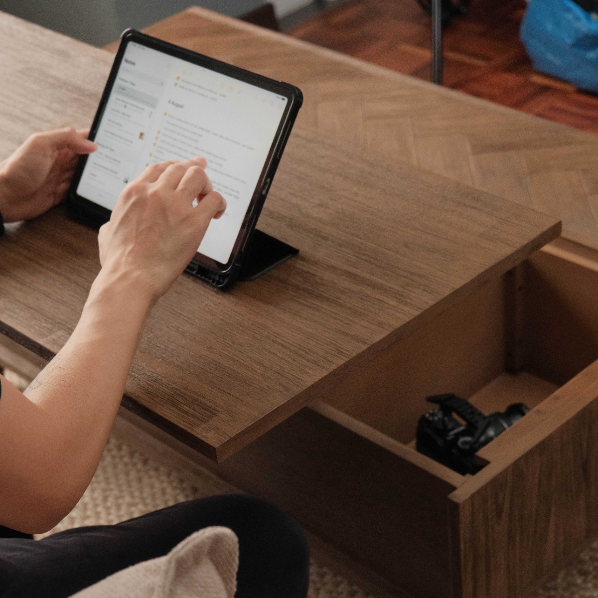 Brixton Smoke Walnut Lift-Top Coffee Table