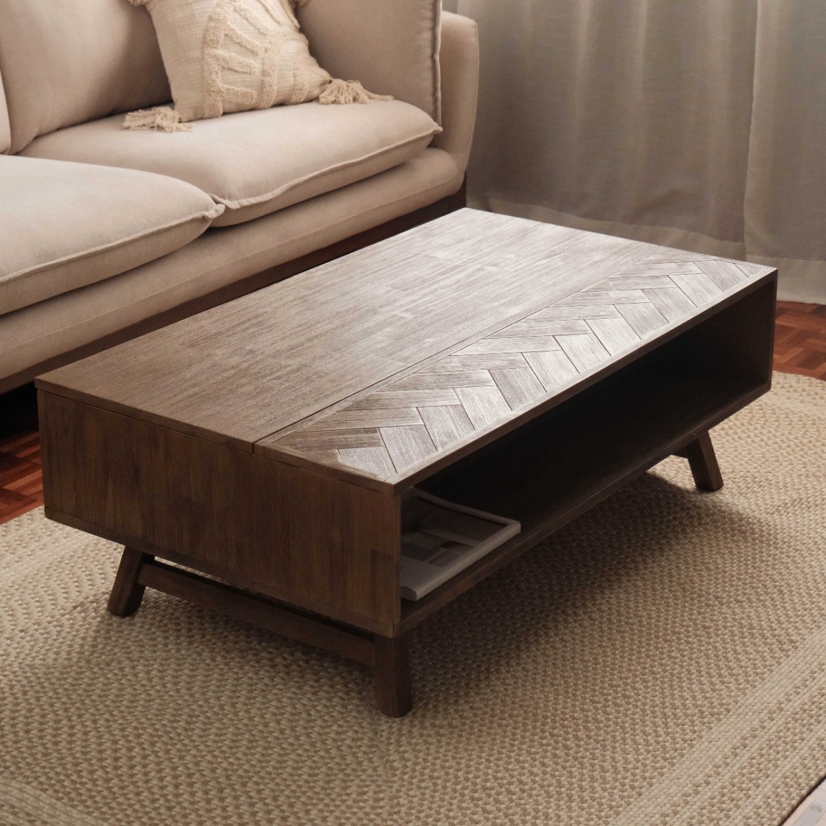Brixton Smoke Walnut Lift-Top Coffee Table