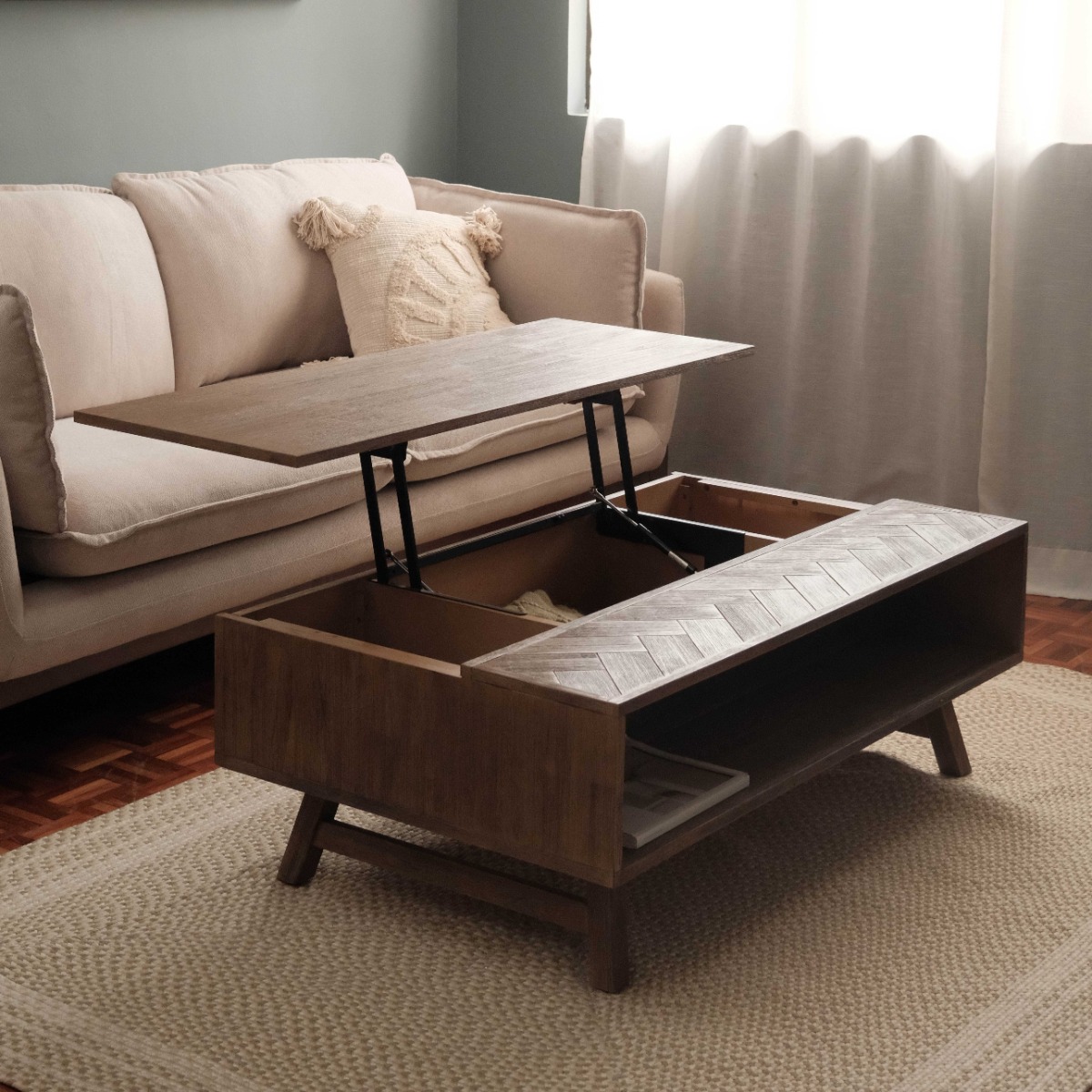 Brixton Smoke Walnut Lift-Top Coffee Table