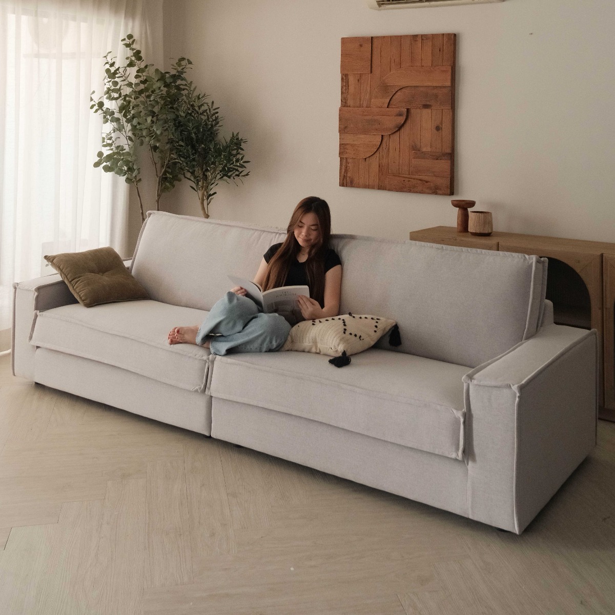 Judith Mist Grey 4 Seater Sofa