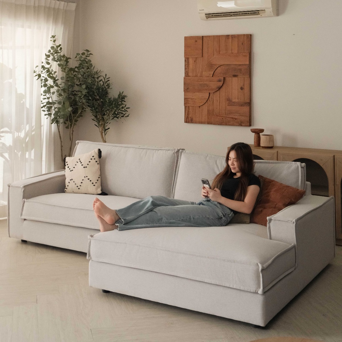 Judith Mist Grey Left Sectional Sofa