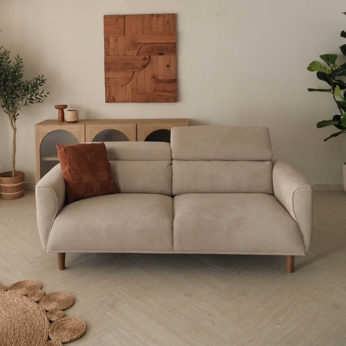 Jake Light Beige 3 Seater Sofa