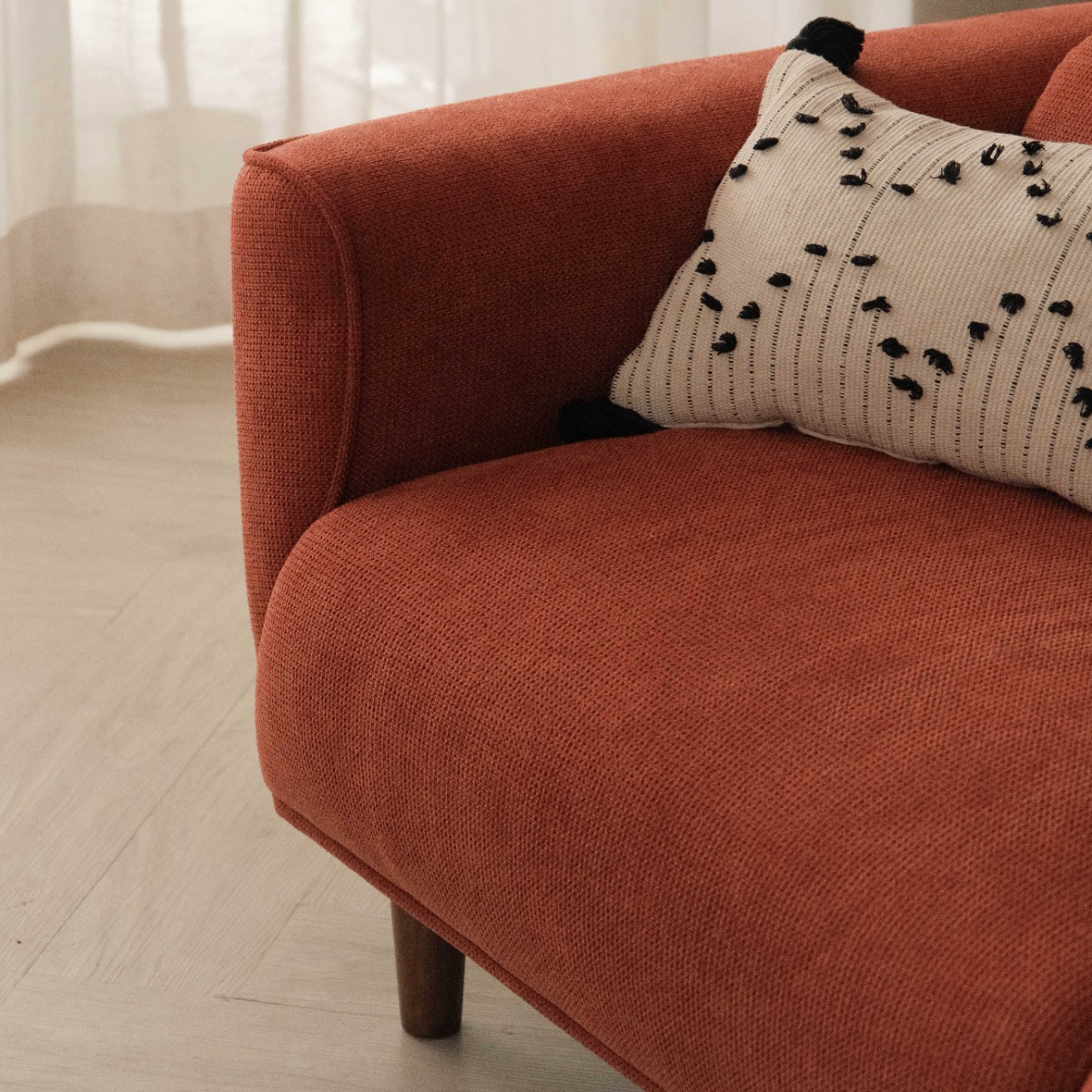 Jake Brick Red 3 Seater Sofa