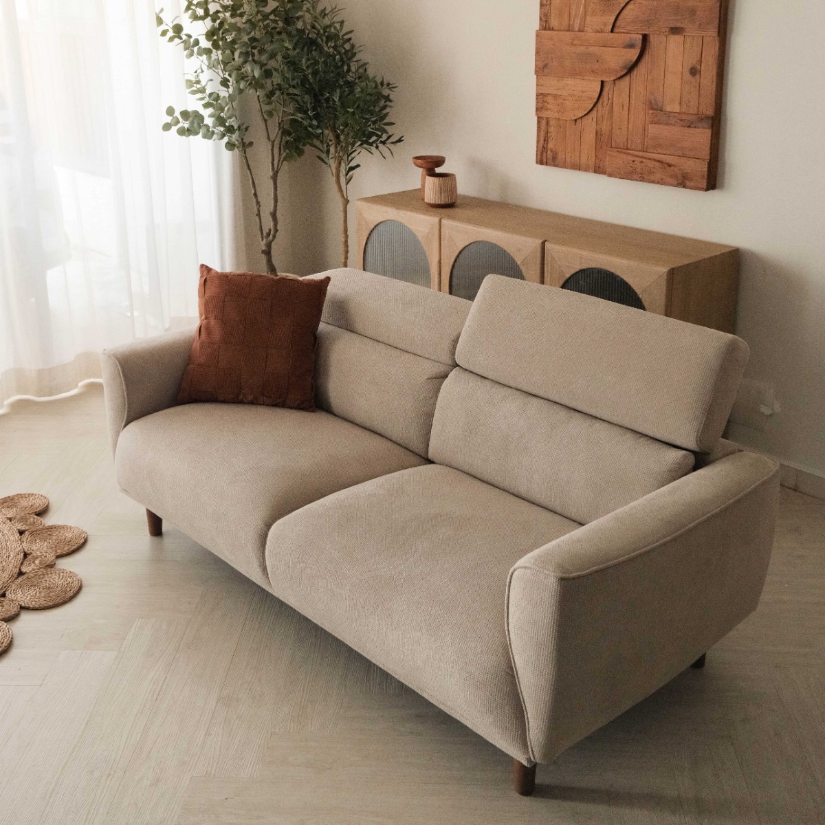 Jake Light Beige 3 Seater Sofa