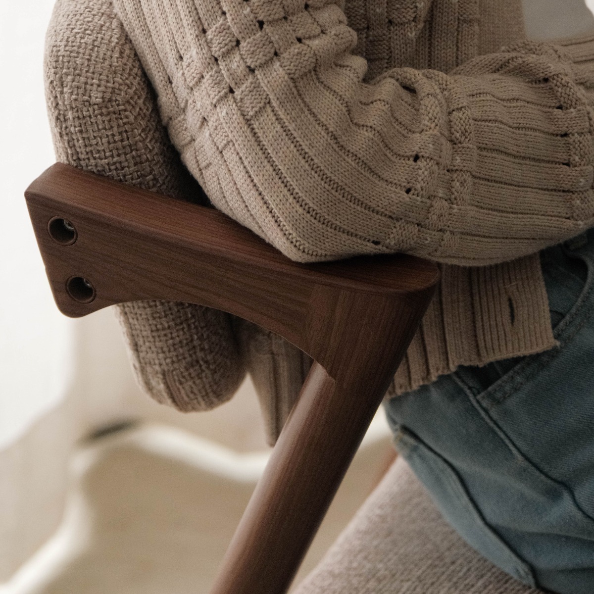 Jenna Walnut Dining Chair Sand Beige