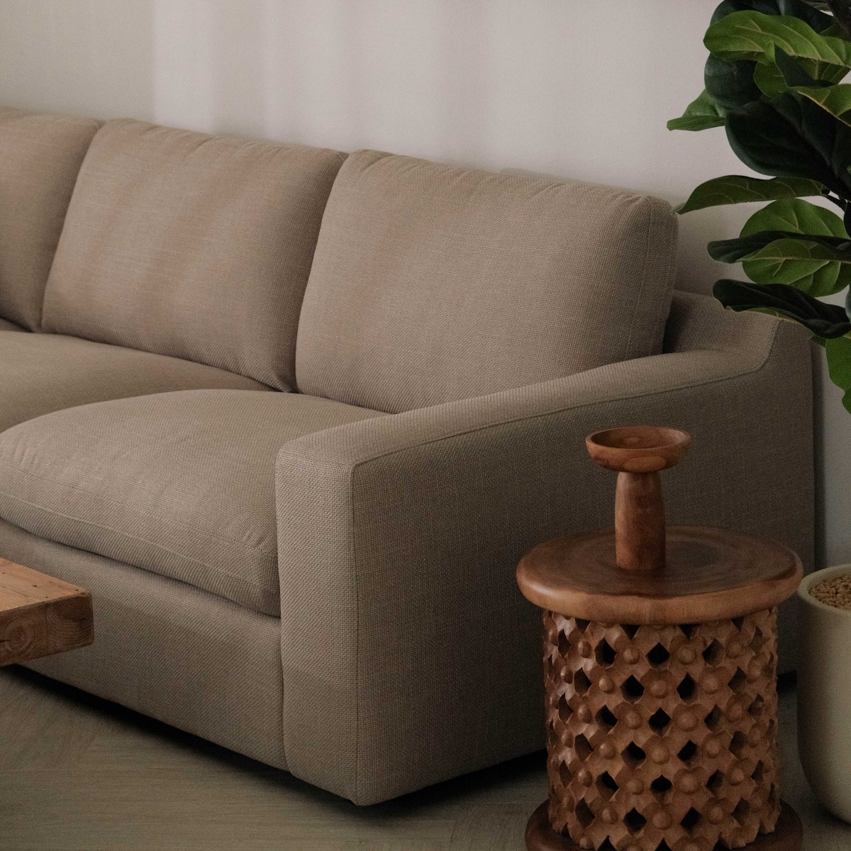 Emmett Sand Brown Corner Sofa