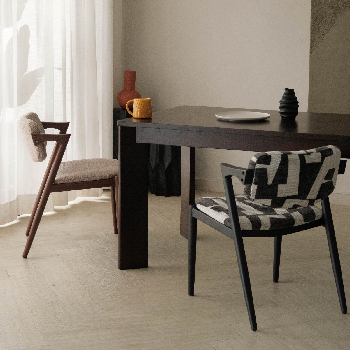 Jenna Ebony Dining Chair Geometric
