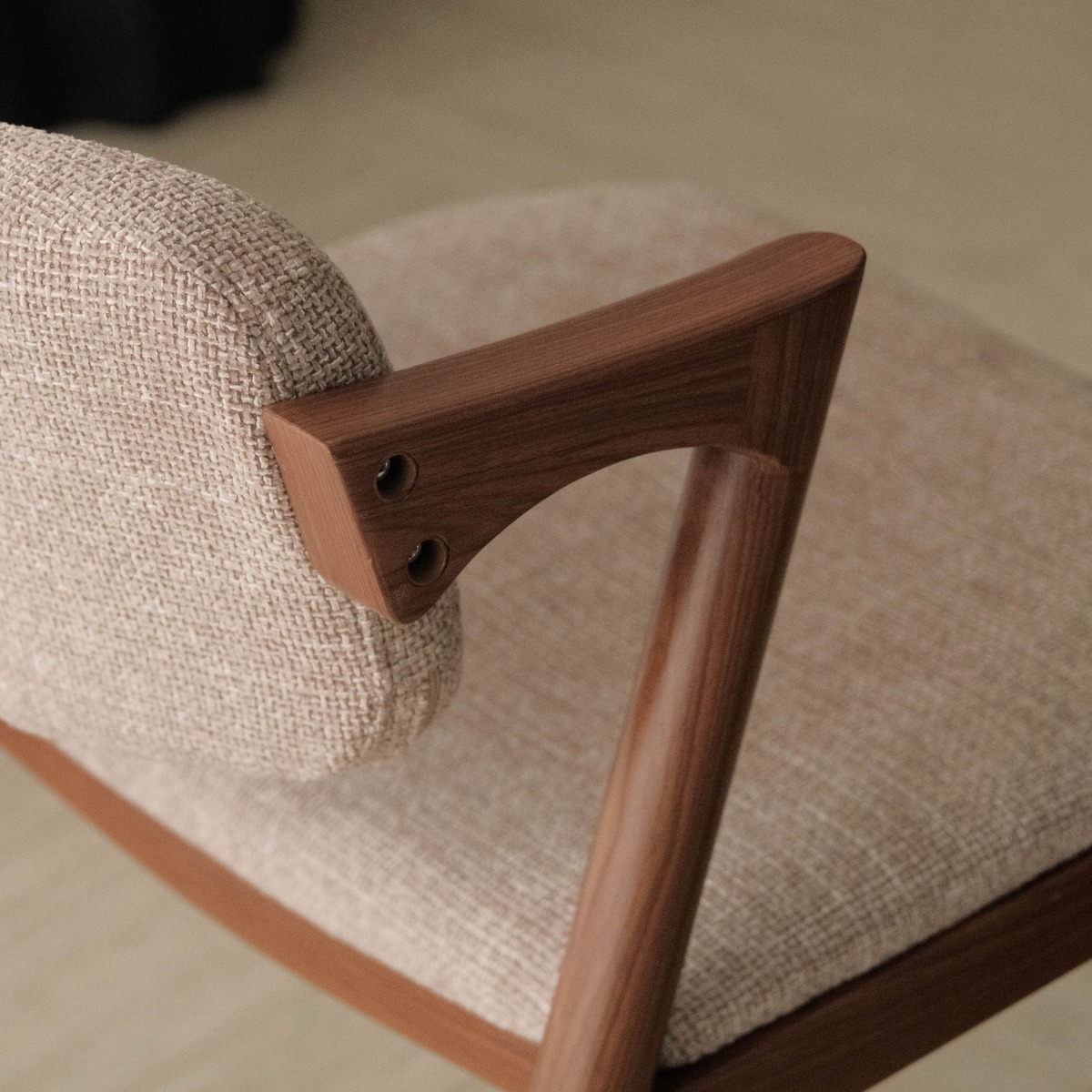 Jenna Walnut Dining Chair Sand Beige