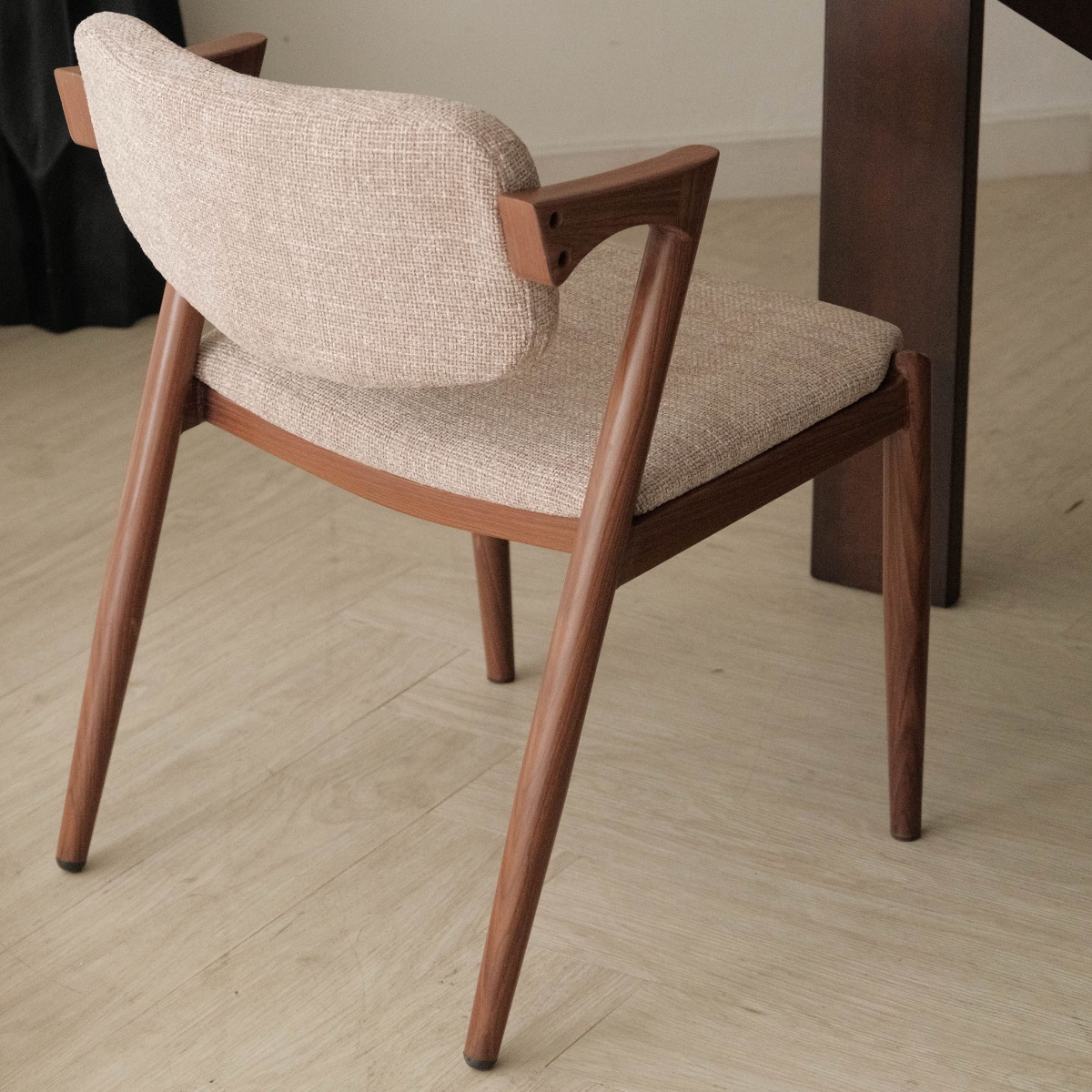 Jenna Walnut Dining Chair Sand Beige